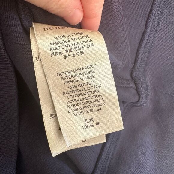 Burberry Men’s Large Navy Blue Half Zip Pullover - Picture 4 of 6